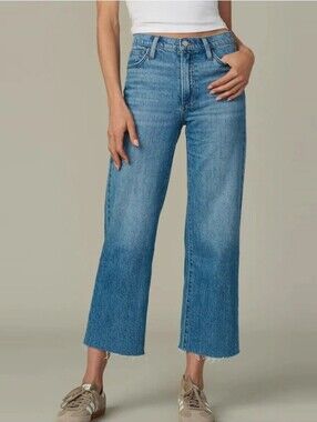 NWT JOE'S JEANS Blake High Rise Wide Leg Crop Jean In Graceful Sz 32 Raw Hem